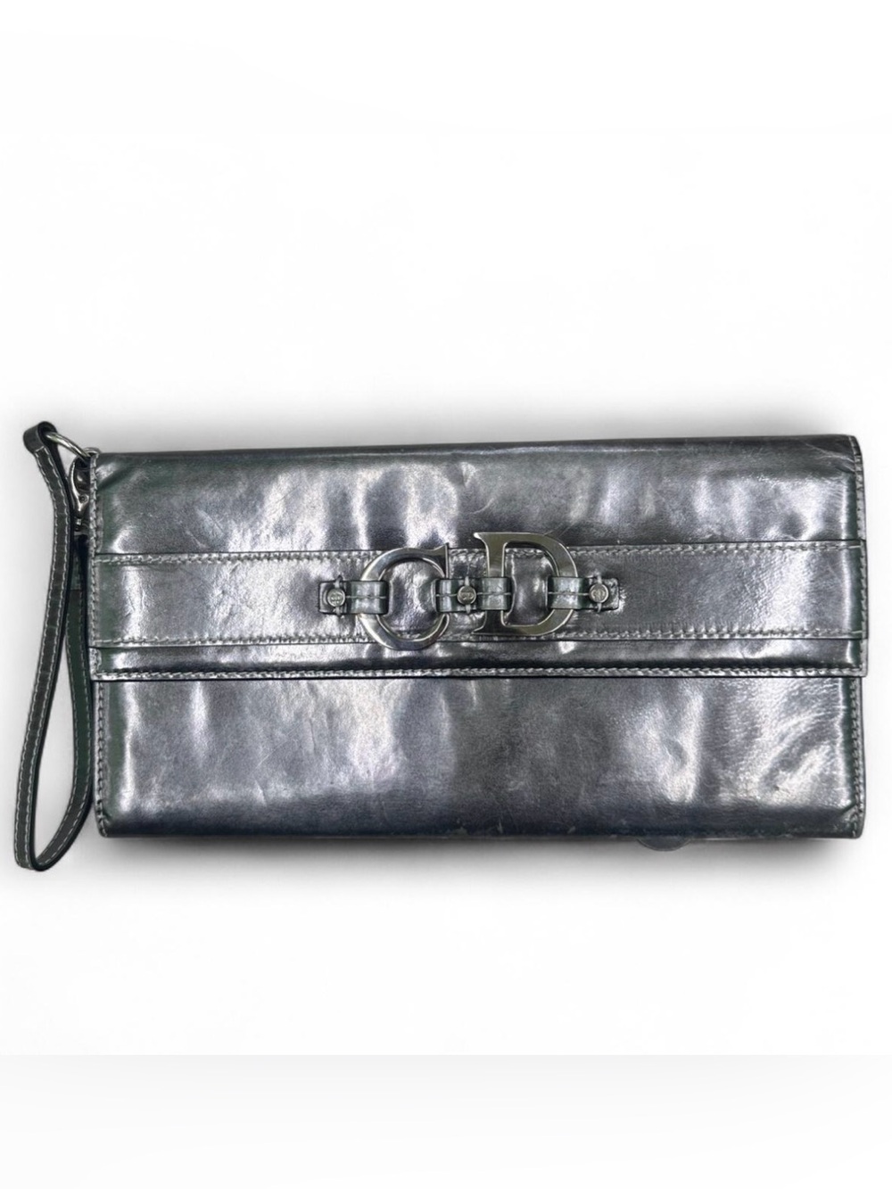 Vintage Christian Dior Metallic Leather Clutch